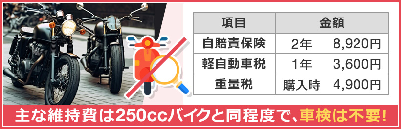 150ccバイクの維持費はどのくらい？