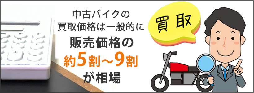 バイクの買取価格は売値の何割？