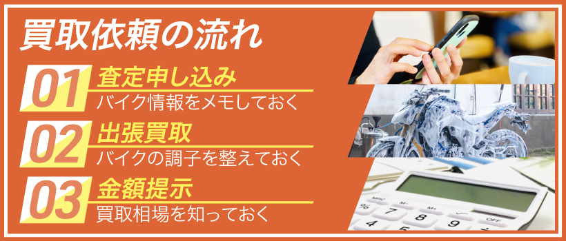 バイクを買取に出す際の流れ・手順